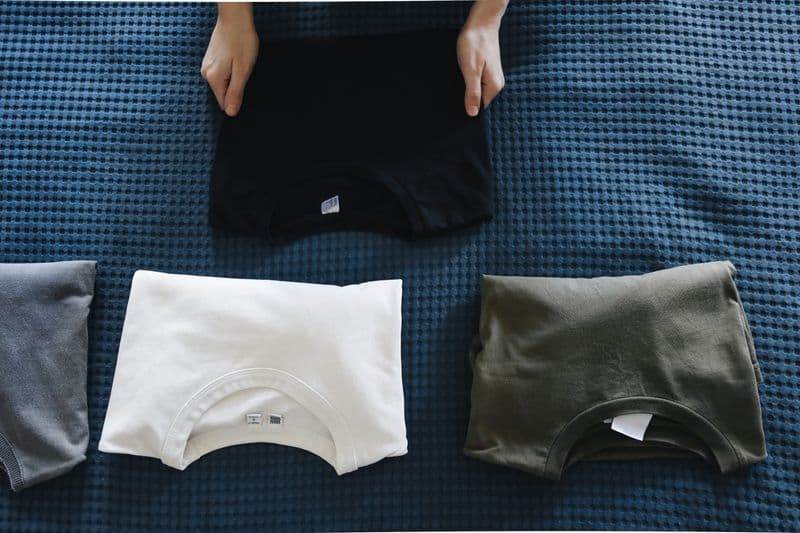 Neatly folded clean laundry